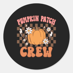 Adesivo Redondo Pumpkin Patch Crew Engraçado Pumpkin Patch Obrigad