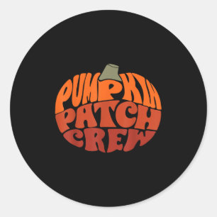 Adesivo Redondo Pumpkin Patch Crew Engraçado Pumpkin Patch Obrigad