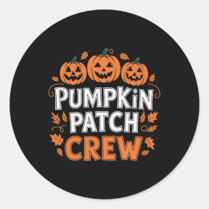 Adesivo Redondo Pumpkin Patch Crew Engraçado Pumpkin Patch Obrigad