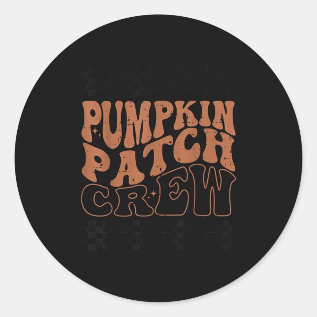 Adesivo Redondo Pumpkin Patch Crew Halloween Pumpkin Patch Fall Fa (Frente)