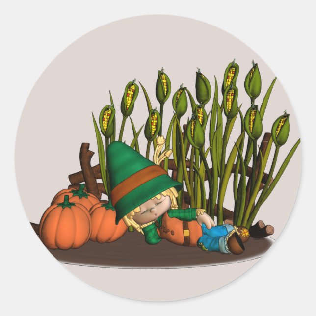 Adesivo Redondo Pumpkin Patch Dreamer Stickers (Frente)