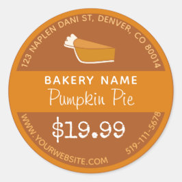 Adesivo Redondo Pumpkin Pie Bakery Sticker
