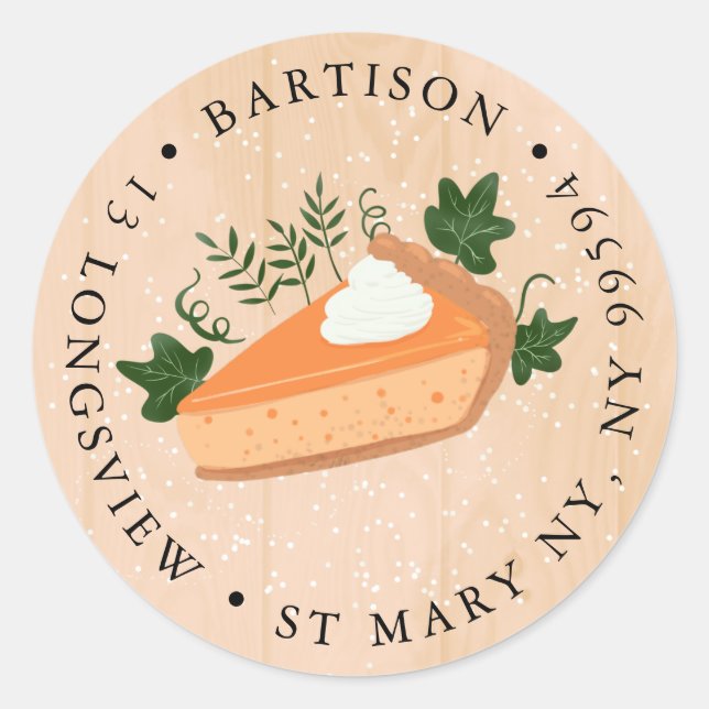 Adesivo Redondo Pumpkin pie company Classic Round Sticker (Frente)