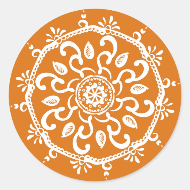Adesivo Redondo Pumpkin Pie Mandala (Frente)