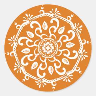Adesivo Redondo Pumpkin Pie Mandala