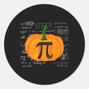 Adesivo Redondo Pumpkin Pie Math Dia de as Bruxas engraçado Ação d
