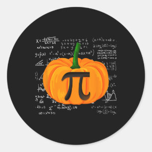 Adesivo Redondo Pumpkin Pie Math Dia de as Bruxas engraçado Ação d