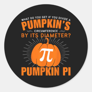 Adesivo Redondo Pumpkin Pie Math Halloween Pi Day Figurume Men War