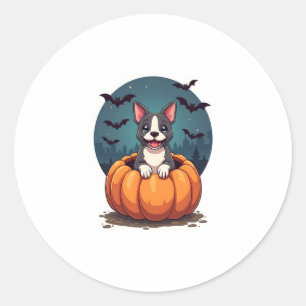Adesivo Redondo Pumpkin Pitbull Smile