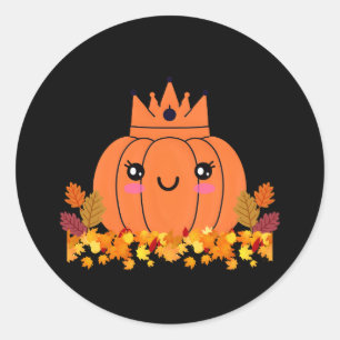 Adesivo Redondo Pumpkin Queen Camisa De Halloween De Queda Aesté