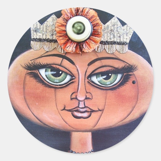 Adesivo Redondo Pumpkin Queen Stickers (Frente)