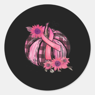 Adesivo Redondo Pumpkin rosa Diluição do Cancer de girassol
