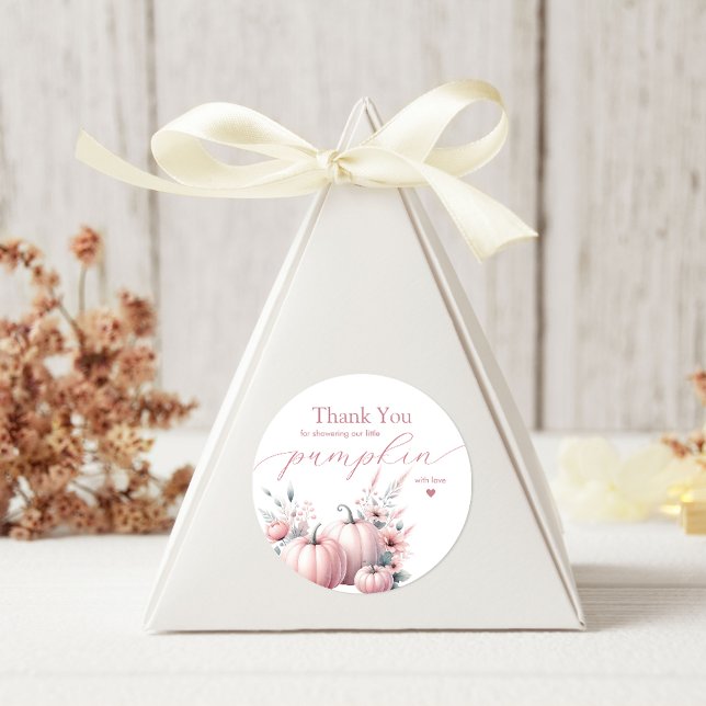 Adesivo Redondo Pumpkin Rosa Muito Obrigado (Criador carregado)