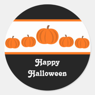 Adesivo Redondo Pumpkin Row Halloween Stickers