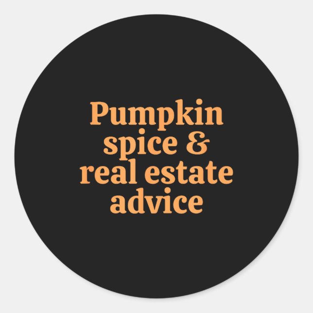 Adesivo Redondo Pumpkin Sce And Real Estate Advice  (Frente)