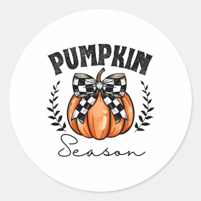 Adesivo Redondo Pumpkin Season Coquette Pumpkin Arco Halloween Spo (Frente)