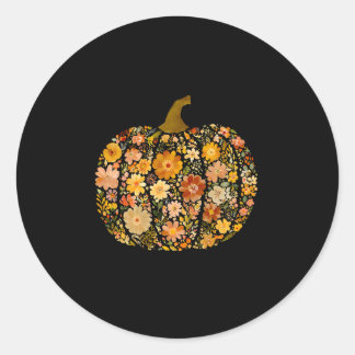 Adesivo Redondo Pumpkin Season Floral Thanksgiving Autumn Fall Y'a