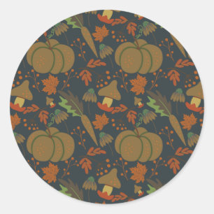 Adesivo Redondo Pumpkin sem pele e cenoura fundo escuro