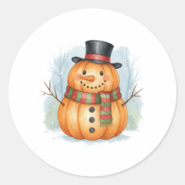 Adesivo Redondo Pumpkin snowman