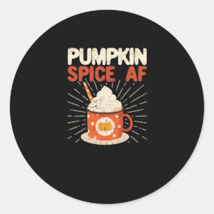 Adesivo Redondo Pumpkin Spice AF Engraçado Café Lover Obrigados de