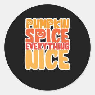 Adesivo Redondo Pumpkin Spice All Nice Dia de as Bruxas engraçado