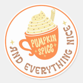 Adesivo Redondo Pumpkin Spice Crachá Queda