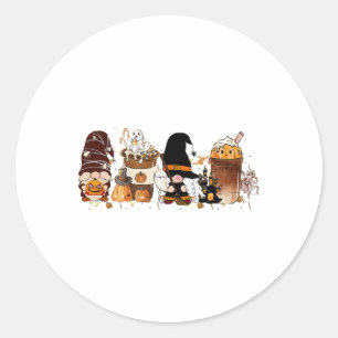 Adesivo Redondo Pumpkin Spice Cute Latte Fritado Café outono H