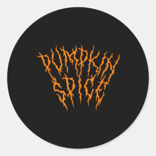 Adesivo Redondo Pumpkin Spice Divertido Hallowee de Música de Meta