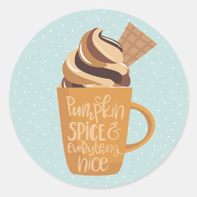 Adesivo Redondo Pumpkin Spice e tudo mais tarde (Frente)