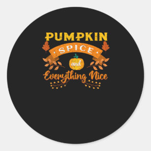 Adesivo Redondo Pumpkin Spice E Tudo O Bonito Café Queda Trava