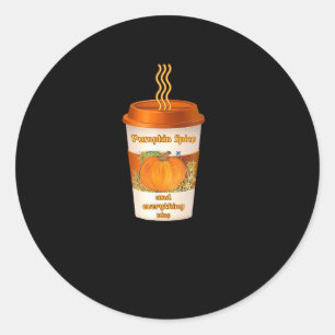 Adesivo Redondo Pumpkin Spice e tudo o que é agradável cai colorid
