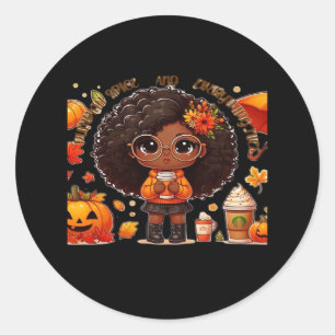 Adesivo Redondo Pumpkin Spice E Tudo O Que É Bonito Design Engraça