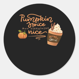 Adesivo Redondo Pumpkin Spice E Tudo O Que É Bonito É Arte Com Pl