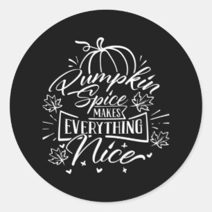 Adesivo Redondo Pumpkin Spice E Tudo O Que É Legal - Viral Outono 