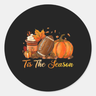 Adesivo Redondo Pumpkin Spice Football Tis The Season Fall Thankg