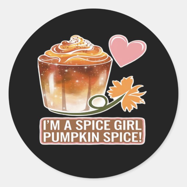 Adesivo Redondo Pumpkin Spice Girl Fall Sticker (Frente)