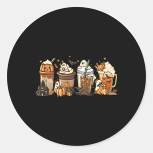 Adesivo Redondo Pumpkin Spice Lateral Queda Café Obrigado Fantasma