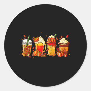 Adesivo Redondo Pumpkin Spice Latino outono Queda Ação de Graças A