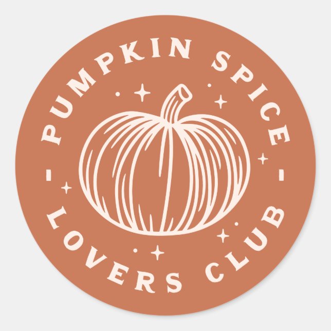 Adesivo Redondo Pumpkin Spice Lovers Club (Frente)