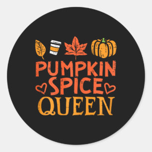 Adesivo Redondo Pumpkin Spice Queen Fall Season Women G