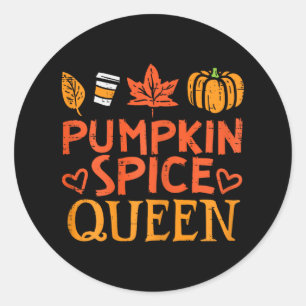 Adesivo Redondo Pumpkin Spice Queen Fall Season Women G