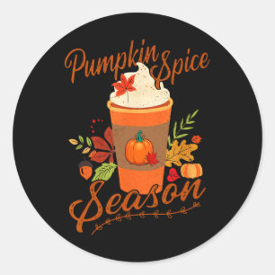 Adesivo Redondo Pumpkin Spice Season Latey Fall Season Mulheres Cr
