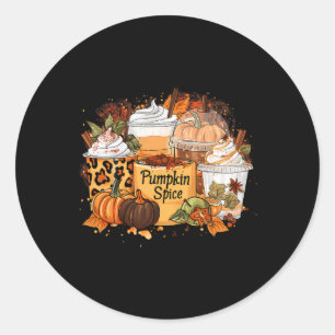 Adesivo Redondo Pumpkin Spice Season Latte Café Lover Fall Obrigad