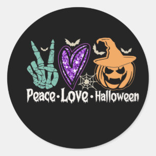 Adesivo Redondo Pumpkin Sticker do Dia das Bruxas de Paz