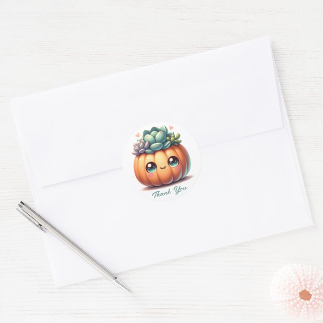 Adesivo Redondo Pumpkin Suculente Plantador (Envelope)