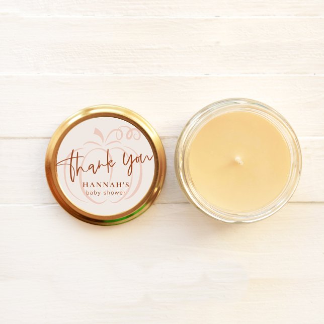 Adesivo Redondo Pumpkin Terracotta Bohemian Earthy Chá de fraldas (Criador carregado)