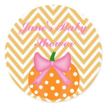 Pumpkin Themed Baby Girl chá Sticker