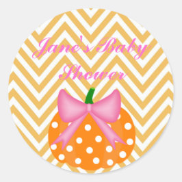 Adesivo Redondo Pumpkin Themed Baby Girl chá Sticker