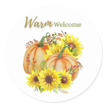 Pumpkin Warm Welcome ClassRound Sticker