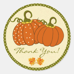 Adesivo Redondo Pumpkins Autumn Obrigado